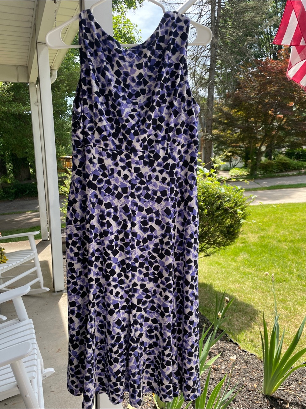 Beautiful-Perceptions Purple and Black Patterned Maxi Dress with Solid Waist - Picture 7 of 9
